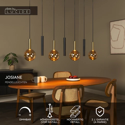 Lucide JOSIANE - Pendelleuchten - 4xG9 - Schwarz - Vibes - USP